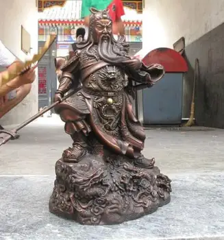 Chinese Pure red Bronze 9 Dragons Warrior God Guan Gong Wealth Feng Shui Statue
Chinese Pure red Bronze 9 Dragons Warrior God Guan Gong Wealth Feng Shui Statue