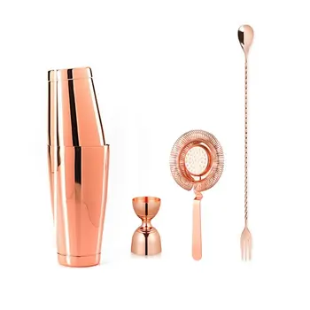 Premium Copper Plated Shaker / Barware Set - 5 Pieces Bartender Kit Includes Boston Shakers (18/28oz), Jigger, Strainer & Spoon
Premium Copper Plated Shaker / Barware Set - 5 Pieces Bartender Kit Includes Boston Shakers (18/28oz), Jigger, Strainer & Spoon