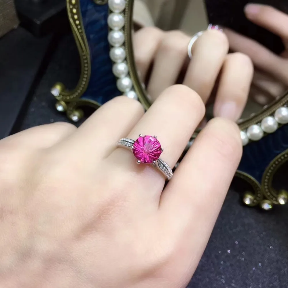 Classic cute round Natural Fireworks pink topaz gem Ring S925 Silver Natural Gemstone Ring Women's girl party gift fine Jewelry
Classic cute round Natural Fireworks pink topaz gem Ring S925 Silver Natural Gemstone Ring Women's girl party gift fine Jewelry