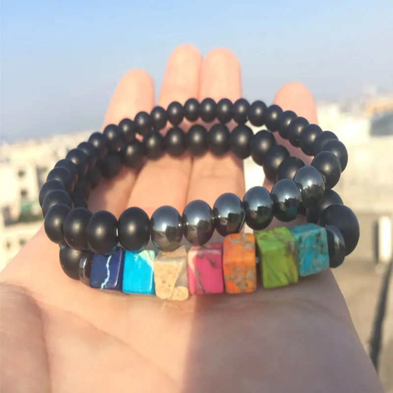 Fashion 2 Pcs/set Natural Square Stone Couple Bracelet Set Vintage 7 Chakra Beaded Strand Bangle For Lover Yoga Buddha Jewelry
Fashion 2 Pcs/set Natural Square Stone Couple Bracelet Set Vintage 7 Chakra Beaded Strand Bangle For Lover Yoga Buddha Jewelry
