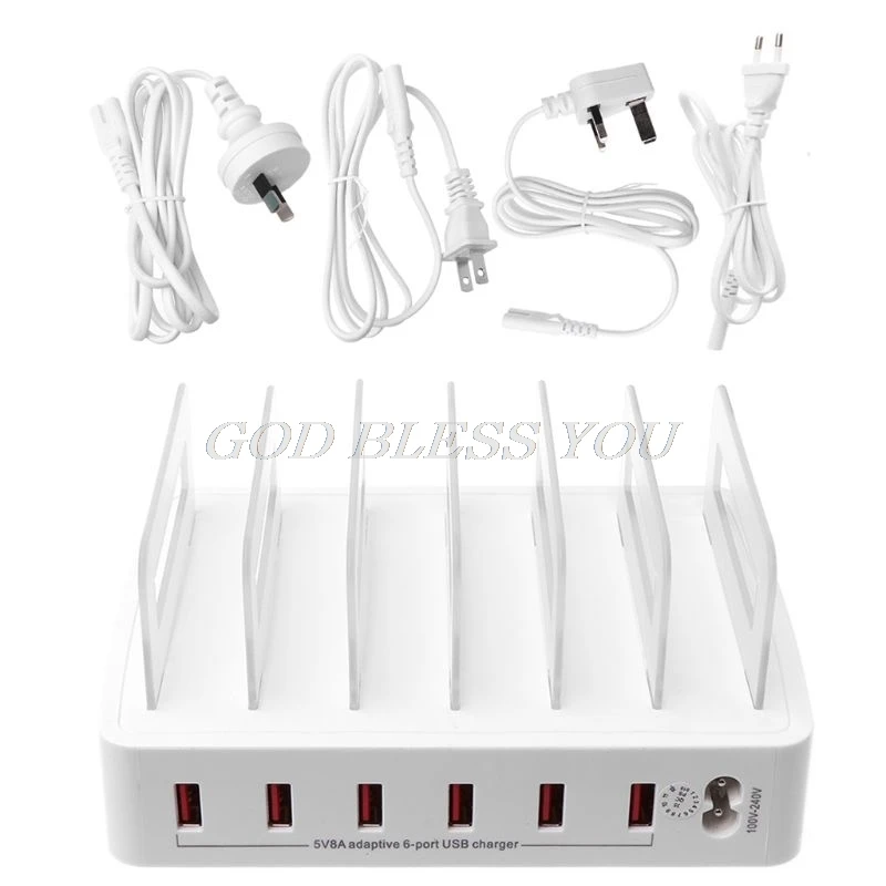Smart USB Charger Quick Charging Station Dock 6 Port 2.4A Mobile Phone Tablets Multiple Devices Organizer Desktop Stand Power
Smart USB Charger Quick Charging Station Dock 6 Port 2.4A Mobile Phone Tablets Multiple Devices Organizer Desktop Stand Power