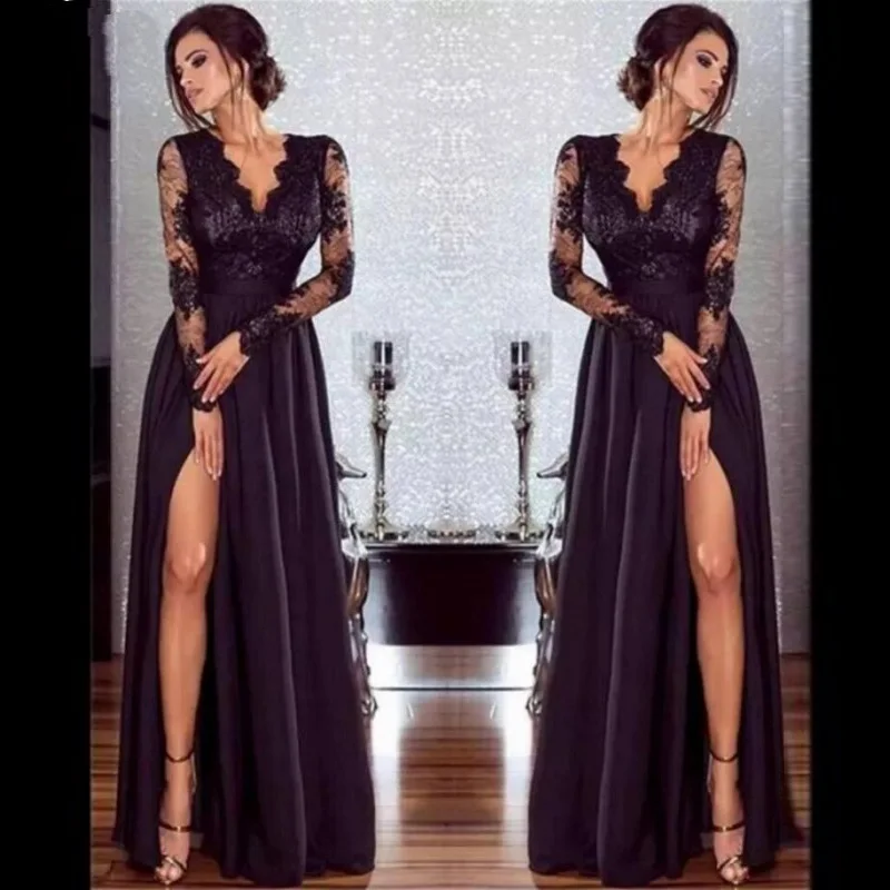 Arabian Lace Evening Gown Elegant Black Formal Dress Long 2019 Vintage Full Sleeves Appliqued robe de soiree longue abiye
Arabian Lace Evening Gown Elegant Black Formal Dress Long 2019 Vintage Full Sleeves Appliqued robe de soiree longue abiye