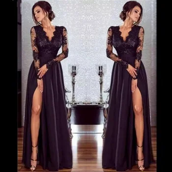 Arabian Lace Evening Gown Elegant Black Formal Dress Long 2019 Vintage Full Sleeves Appliqued robe de soiree longue abiye
Arabian Lace Evening Gown Elegant Black Formal Dress Long 2019 Vintage Full Sleeves Appliqued robe de soiree longue abiye