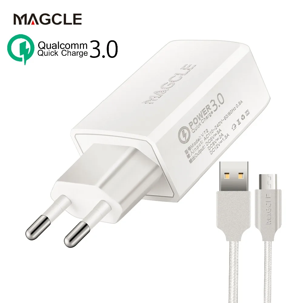 Magcle Quick Charger 3.0 USB Charger 18W Fast QC3.0 Charger USB charger + Magcle 2A cable for Samsung Huawei
Magcle Quick Charger 3.0 USB Charger 18W Fast QC3.0 Charger USB charger + Magcle 2A cable for Samsung Huawei