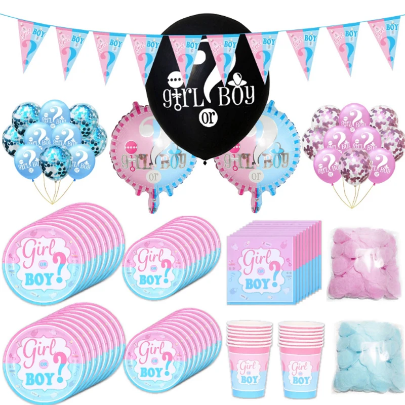 Gender disclosure set boy or girl ornaments, foil balloons and confetti photo accessories Paper cup, napkin, paper Banner Party
Gender disclosure set boy or girl ornaments, foil balloons and confetti photo accessories Paper cup, napkin, paper Banner Party