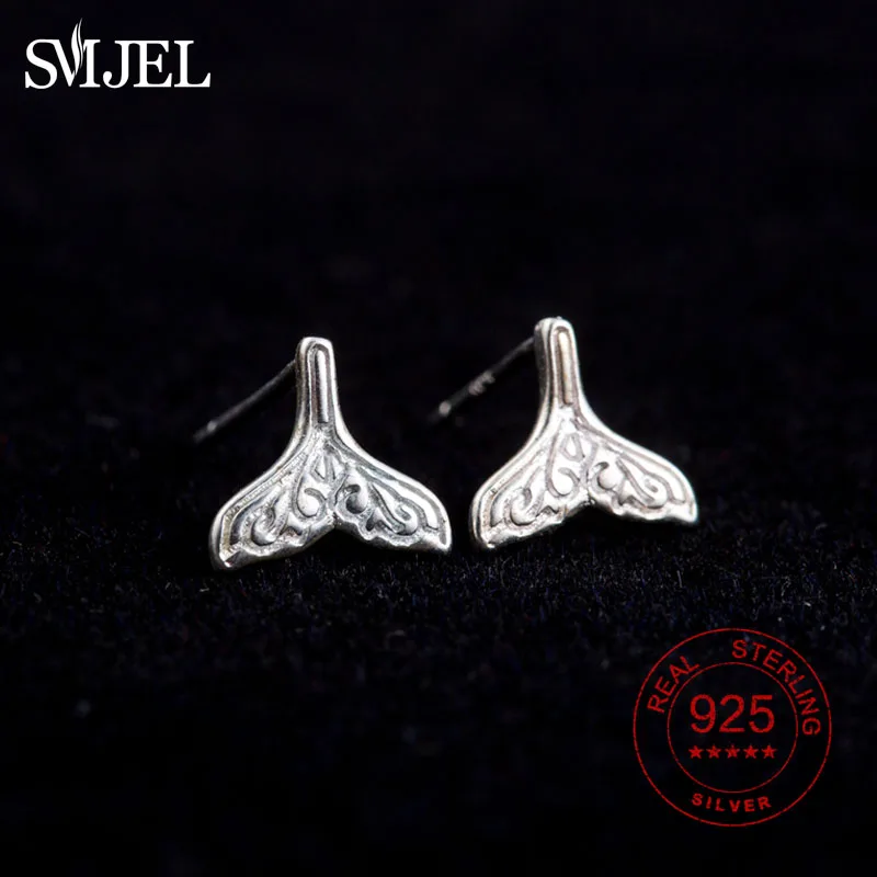 SMJEL 100% 925 Sterling Silver Whale Tail Earrings for Women High Quality Dolphin Mermaid Studs Ear Jewelry Anti-allergy
SMJEL 100% 925 Sterling Silver Whale Tail Earrings for Women High Quality Dolphin Mermaid Studs Ear Jewelry Anti-allergy
