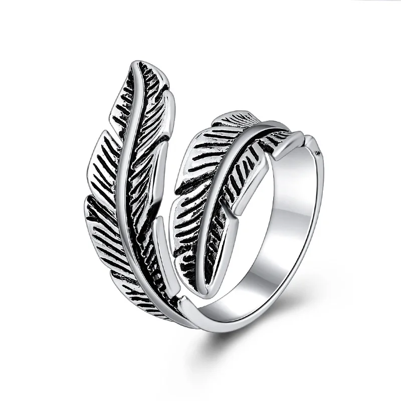 Retro High-quality 925 Sterling Silver Jewelry Thai Silver Female Personality Feathers Open Adjustable Ring For Women A160
Retro High-quality 925 Sterling Silver Jewelry Thai Silver Female Personality Feathers Open Adjustable Ring For Women A160