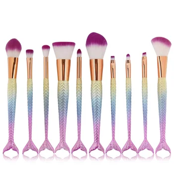 10PCS Mermaid Makeup Brushes Set Pro Foundation Blending Powder Eyeshadow Concealer Blush Fishtail Comestic Brushes Make Up Kits
10PCS Mermaid Makeup Brushes Set Pro Foundation Blending Powder Eyeshadow Concealer Blush Fishtail Comestic Brushes Make Up Kits
