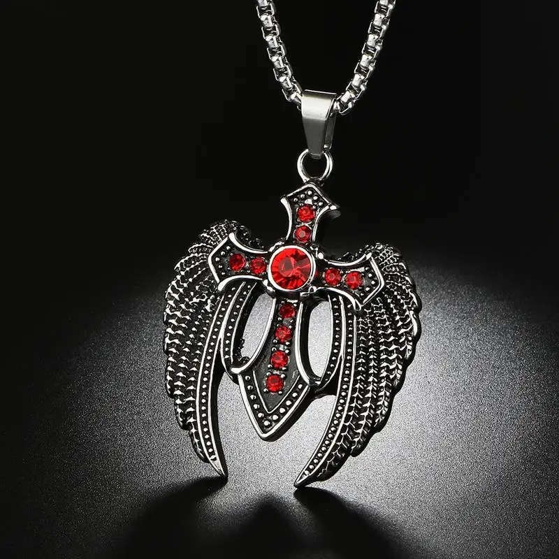 Stainless Steel Pandent Necklace Cross Angle Eagle Wings Cool Vintage Skull Titanium Gothic Zirconia Skeleton Punk Male Jewelry
Stainless Steel Pandent Necklace Cross Angle Eagle Wings Cool Vintage Skull Titanium Gothic Zirconia Skeleton Punk Male Jewelry
