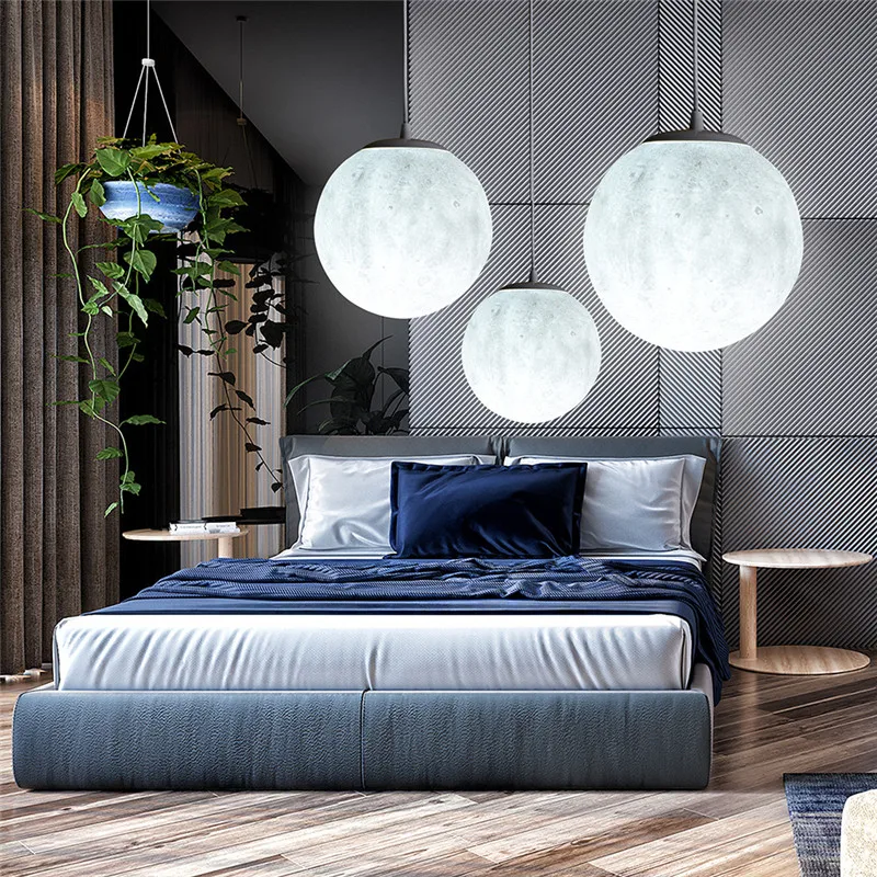 2019 3D Moon Pendant Lights AC85-265V Dining Room Living Room Bedroom Hanging Lamp Fixtures LED Moon Light Luminaire Suspension
2019 3D Moon Pendant Lights AC85-265V Dining Room Living Room Bedroom Hanging Lamp Fixtures LED Moon Light Luminaire Suspension