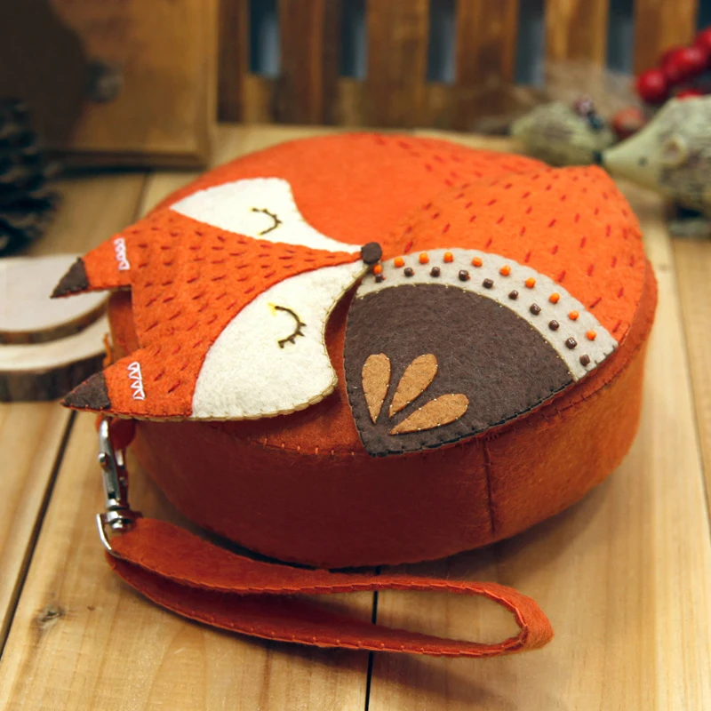Felt Fabric Diy Fox Handbag Cartoon Bags For Children Birthday Festival Gift Sewing Art Free Cutting Material Package Set Bag F