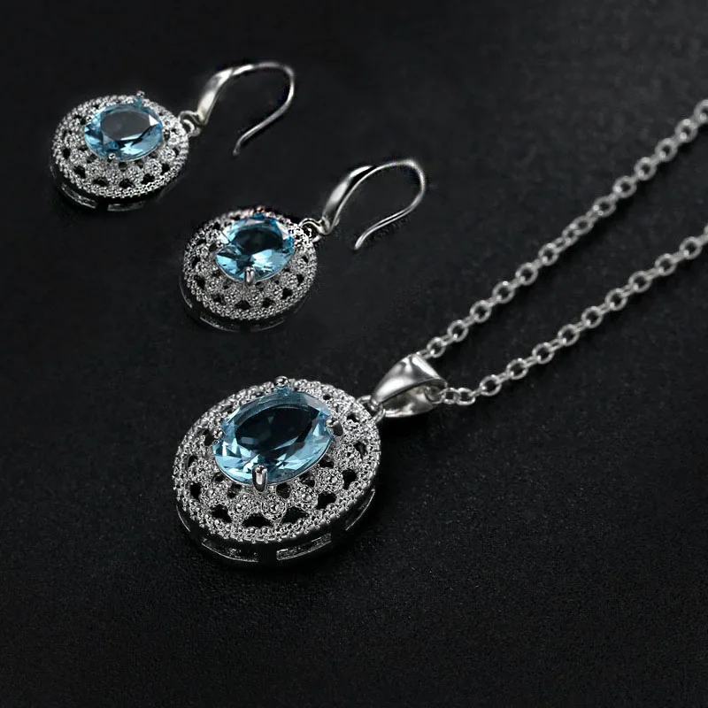 Fashion Round Circle Sea Blue Cut Zircon Pedant Necklace for Women Silver Color Chain Crystal Necklace Wedding Jewelry Z3D246
Fashion Round Circle Sea Blue Cut Zircon Pedant Necklace for Women Silver Color Chain Crystal Necklace Wedding Jewelry Z3D246