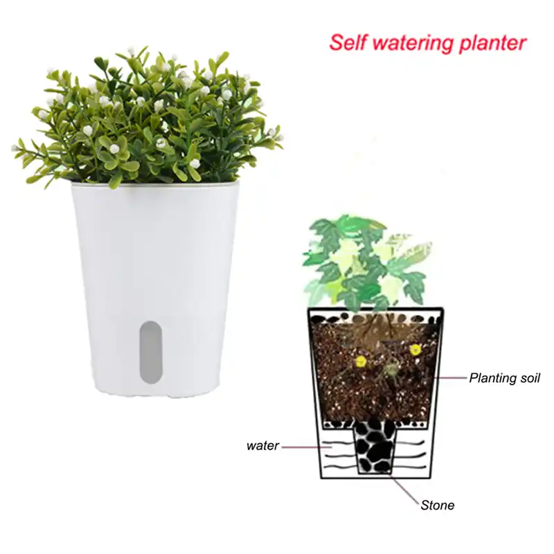 Self Watering Pot Plastic Flowerpot For Cactus Succulent Plant Pot Bonsai Pots Flower Pot Container Planter Garden Decoration Aliexpress