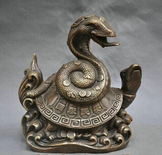 Copper Brass CHINESE crafts Asian 8 " China bronce Fengshui bestia serpiente soporte tortuga tortuga estatua
Copper Brass CHINESE crafts Asian 8 " China bronce Fengshui bestia serpiente soporte tortuga tortuga estatua