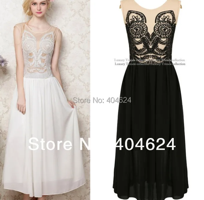 High Quality New Fashion Vintage Women Sleeveless O-Neck Ankle-Length Maxi Lace Chiffon Embroidery Dresses!
High Quality New Fashion Vintage Women Sleeveless O-Neck Ankle-Length Maxi Lace Chiffon Embroidery Dresses!