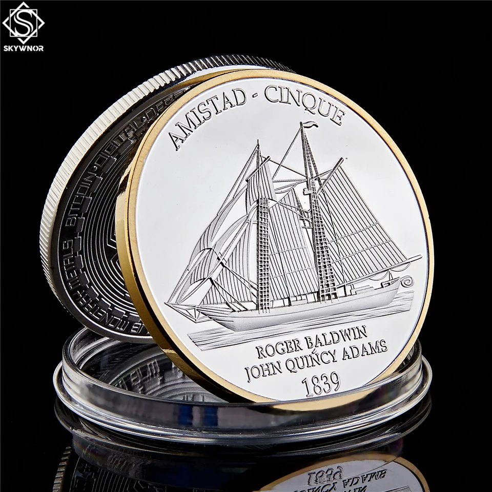 1839 American Civil War Boat Amistad Anniversary Gold & Silver USA Challenge Coin Collectibles
1839 American Civil War Boat Amistad Anniversary Gold & Silver USA Challenge Coin Collectibles