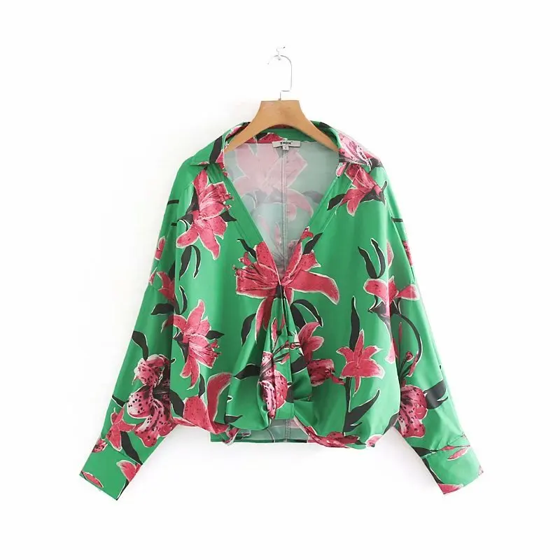 women fashion red floral print loose green blouse long sleeve knotted kimono shirt female streetwear chic blusas tops LS3911
women fashion red floral print loose green blouse long sleeve knotted kimono shirt female streetwear chic blusas tops LS3911