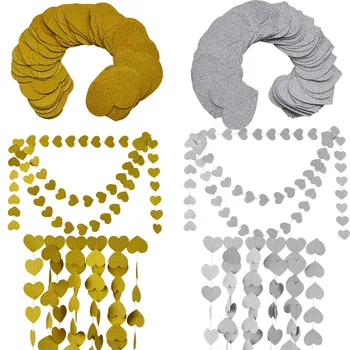 1 Set 4m Silver Gold Glitter Heart Shape Paper Garland Banner Hanging Decoration Wedding Party Room Accessories Supplies 8Z
1 Set 4m Silver Gold Glitter Heart Shape Paper Garland Banner Hanging Decoration Wedding Party Room Accessories Supplies 8Z