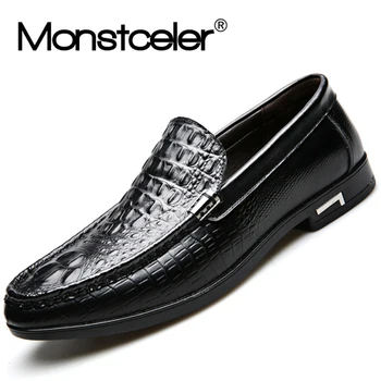 Monstceler Brand 2019 Men's Casual Leather Shoes Fashion Cowhide Crocodile Texture Loafer Breathable Moccasins Men Sneakers
Monstceler Brand 2019 Men's Casual Leather Shoes Fashion Cowhide Crocodile Texture Loafer Breathable Moccasins Men Sneakers