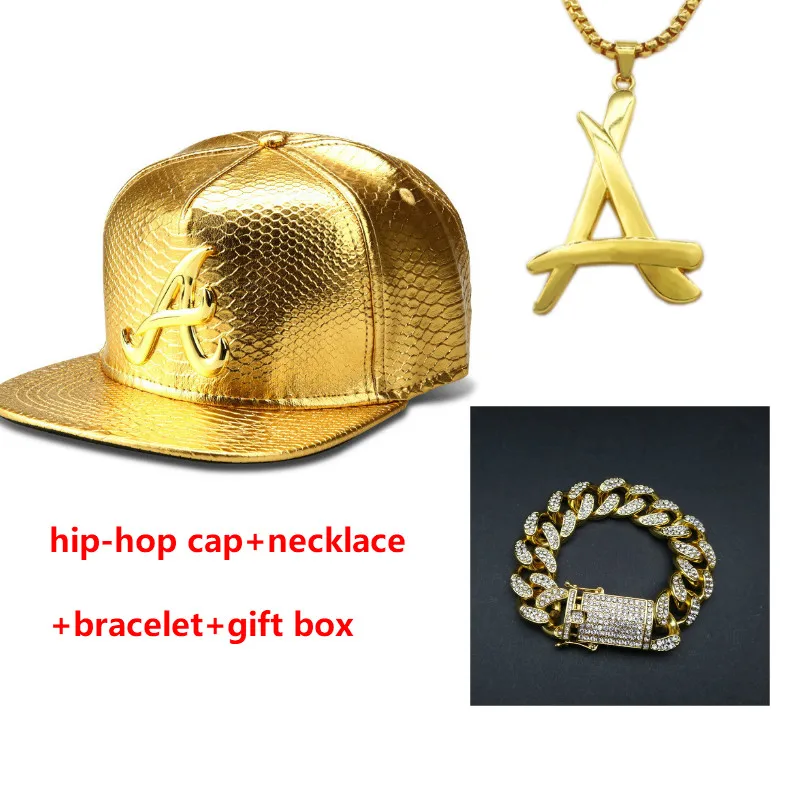 Men hip hop cap letter A cap hat +Necklace+bracelet Set jewelry Diamond ice out cuban chian Luxury set
Men hip hop cap letter A cap hat +Necklace+bracelet Set jewelry Diamond ice out cuban chian Luxury set