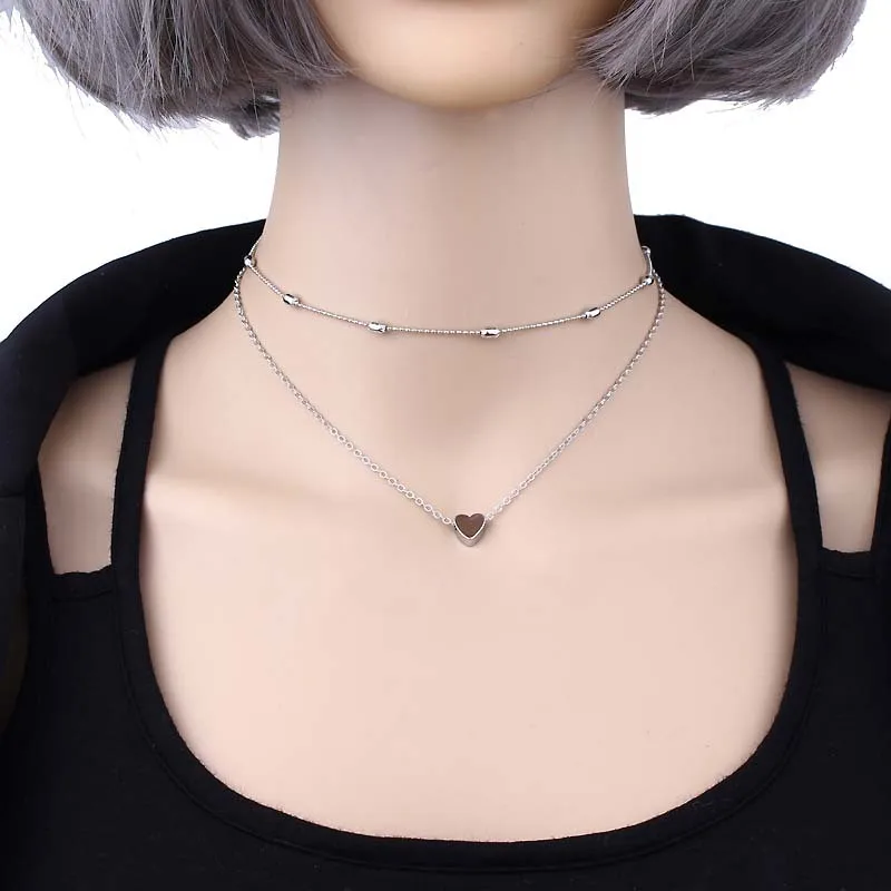 KEJIALAI Women Metal Necklace Simple Fashion Double Collar With Copper Heart Clavicle Necklaces Collarbone Womens Necklace N3153
KEJIALAI Women Metal Necklace Simple Fashion Double Collar With Copper Heart Clavicle Necklaces Collarbone Womens Necklace N3153