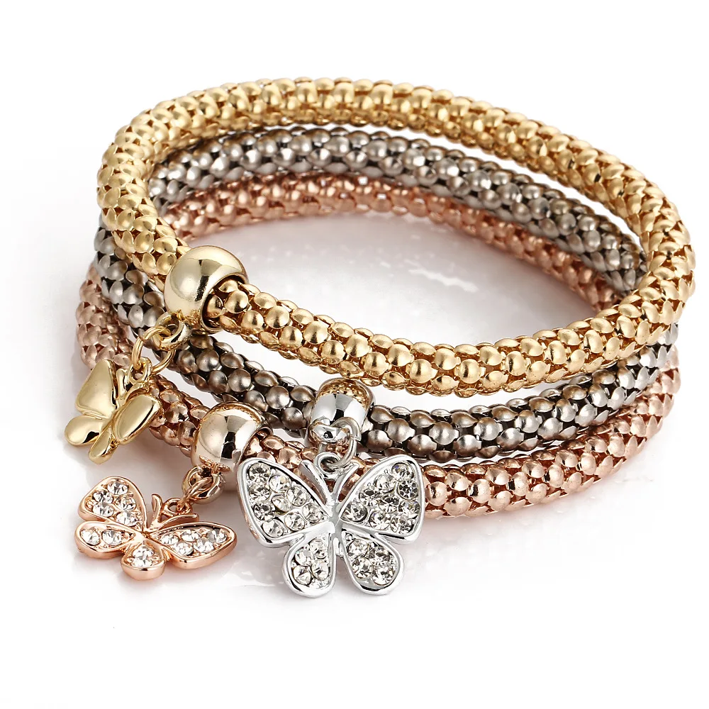 Explosion-proof alloy three-color suit stretch popcorn corn chain drill pendant bracelet female jewelry
Explosion-proof alloy three-color suit stretch popcorn corn chain drill pendant bracelet female jewelry