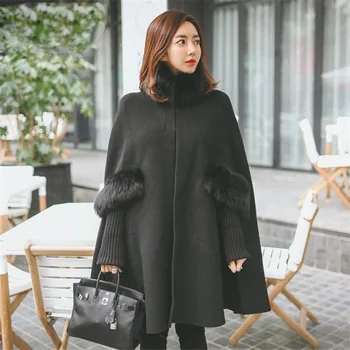 Thick Woolen Coat Women 2019 Korea Style Autumn Winter New Fashion Fluffy Mink Collar Cloak Coat Female Black Outerwear Ds50753
Thick Woolen Coat Women 2019 Korea Style Autumn Winter New Fashion Fluffy Mink Collar Cloak Coat Female Black Outerwear Ds50753