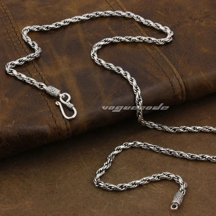 Punk Rocker Fashion Chain Solid 925 Sterling Silver Cool Men's Biker Spiral Type Necklace Dia.4mm 8L011 -- 20"~24"
Punk Rocker Fashion Chain Solid 925 Sterling Silver Cool Men's Biker Spiral Type Necklace Dia.4mm 8L011 -- 20"~24"