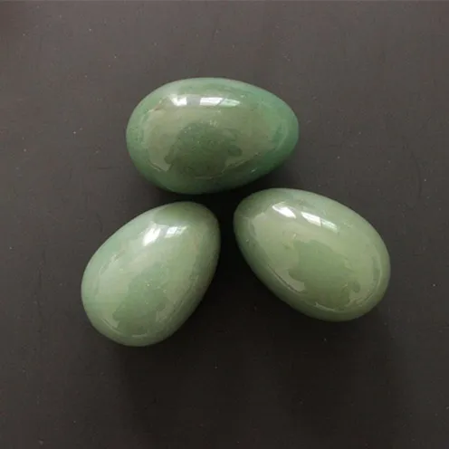 45*30mm Undrilled Natural Green Aventurine Jade Egg Yoni Egg for Kegel Exercise