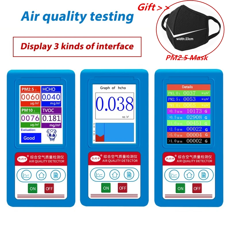 Formaldeyde HCHO PM1.0 PM2.5 PM10 Gas Analyzer TVOC Particles Detector Meter PM 2.5 PM 10 Tester Air Quality Analyzer
Formaldeyde HCHO PM1.0 PM2.5 PM10 Gas Analyzer TVOC Particles Detector Meter PM 2.5 PM 10 Tester Air Quality Analyzer