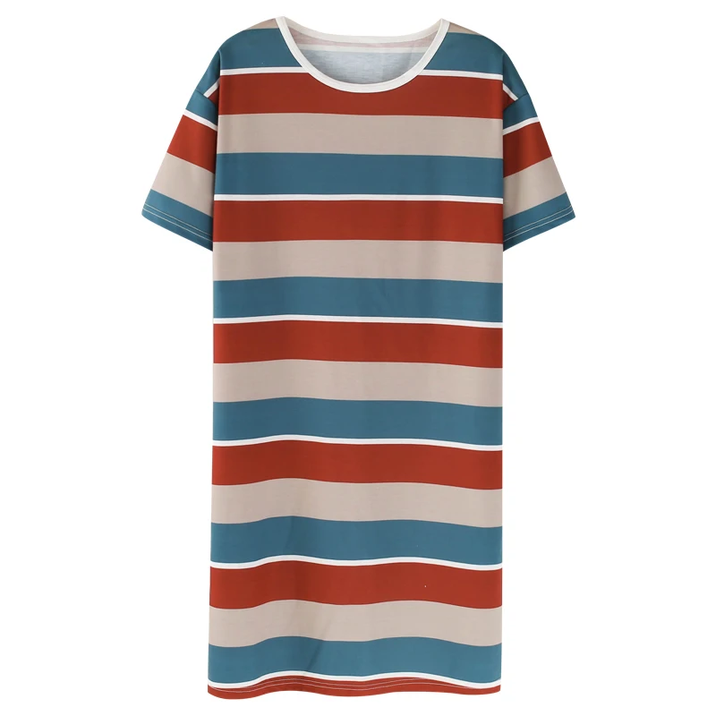 New Arrival Summer Striped Night Gown Cotton Women Nightdress Short Sleeve Casual Loose Plus Size Girls Sleepwear Sexy Nightwear
New Arrival Summer Striped Night Gown Cotton Women Nightdress Short Sleeve Casual Loose Plus Size Girls Sleepwear Sexy Nightwear