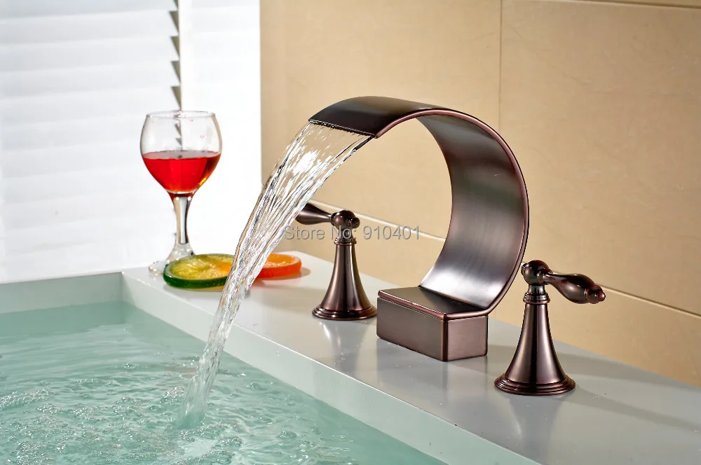 Hot Sale Wholesale And Retail Promotion Deck Mounted Oil Rubbed Bronze Waterfall Bathroom Sink Faucet Tub Mixer Tap 3PCS
Hot Sale Wholesale And Retail Promotion Deck Mounted Oil Rubbed Bronze Waterfall Bathroom Sink Faucet Tub Mixer Tap 3PCS