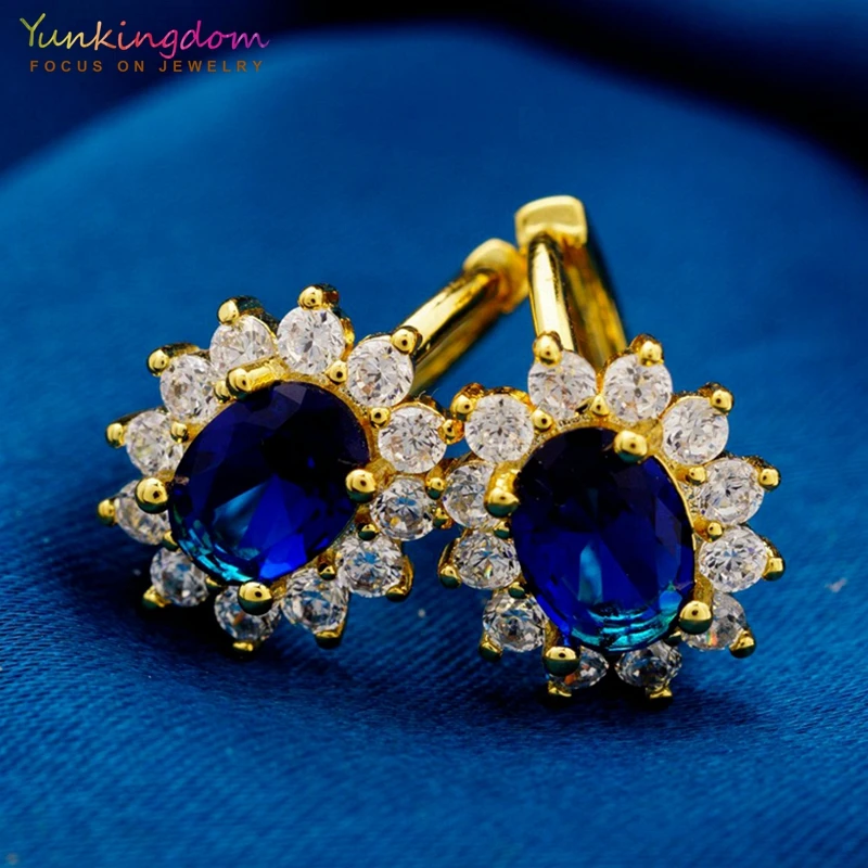 Yunkingdom brand fashion blue crystal zircon hoop earrings for women yellow gold color jewelry earring
Yunkingdom brand fashion blue crystal zircon hoop earrings for women yellow gold color jewelry earring