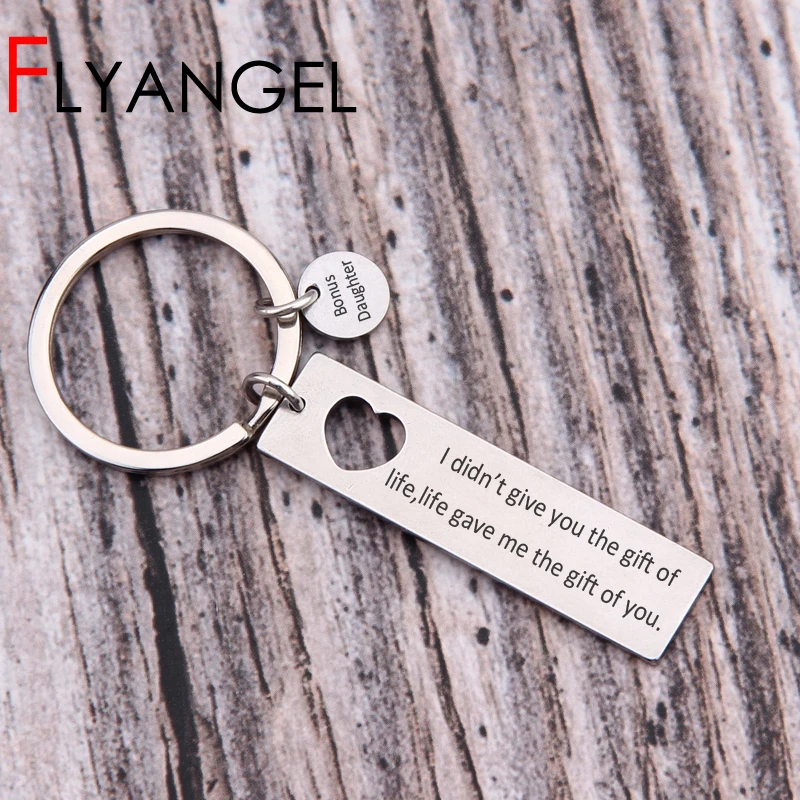 

Fashion Lovely Key Chains Engraved I Don't Give You The Gift Of Life Life Give Me The Gift You Keyring Daughter Gift Jewelry Tag
