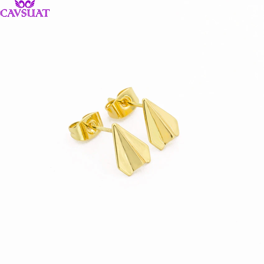 Cute Paper Airplane Earrings For Women Simple Origami Plane Ear Studs Statement Jewelry Gold Silver Black Color Brincos
Cute Paper Airplane Earrings For Women Simple Origami Plane Ear Studs Statement Jewelry Gold Silver Black Color Brincos