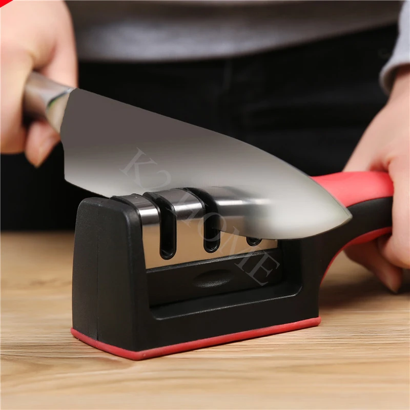 Home Knife Sharpener Sharpens Ceramic & Steel With Safety Conscious Handle, Anti Skip 3 Stage System for Steel and Ceramic Knife
Home Knife Sharpener Sharpens Ceramic & Steel With Safety Conscious Handle, Anti Skip 3 Stage System for Steel and Ceramic Knife