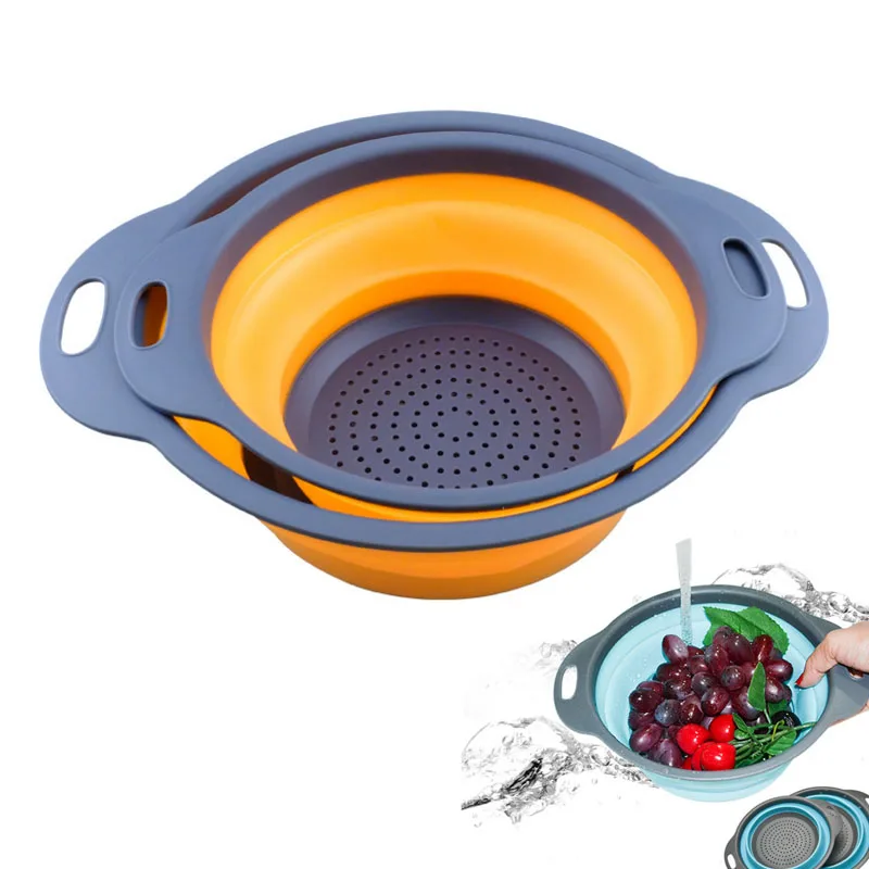 Foldable Silicone Colander Fruit Vegetable Washing Basket Strainer Collapsible Drainer With Handle Kitchen Tool - use Save Space
Foldable Silicone Colander Fruit Vegetable Washing Basket Strainer Collapsible Drainer With Handle Kitchen Tool - use Save Space