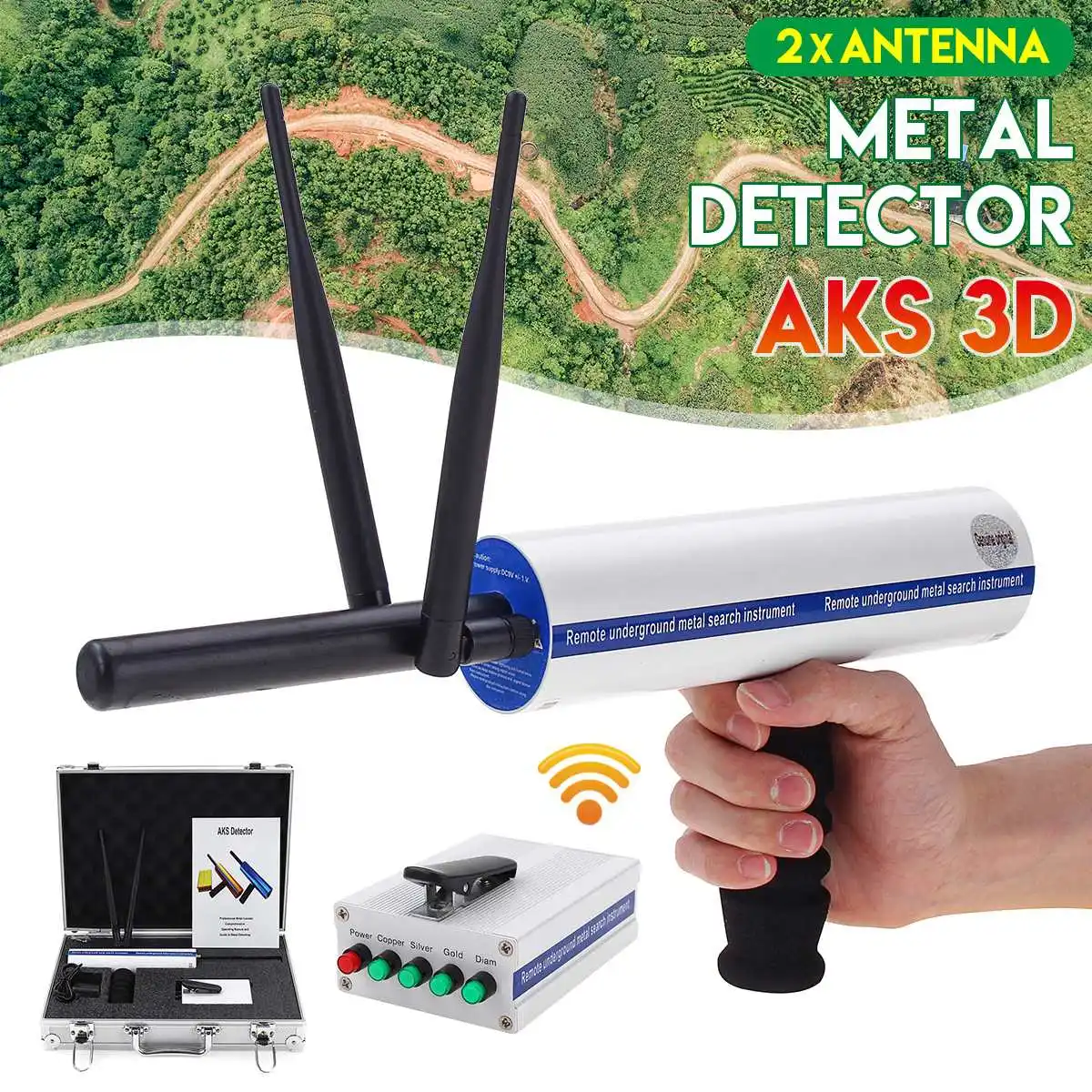 New 1400M AKS Underground Metal Detector 2 Antenna Gold Detector Li-ion Battery Treasure Hunter Detectors Finder + Storage Box
New 1400M AKS Underground Metal Detector 2 Antenna Gold Detector Li-ion Battery Treasure Hunter Detectors Finder + Storage Box