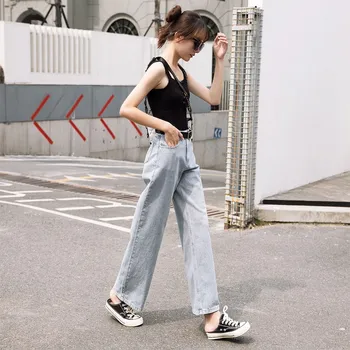 2019 Women Solid High Waist Wide Leg Jeans 2019 New Vintage Pockets Denim Straight Pants Retro Jeans Loose Trousers
2019 Women Solid High Waist Wide Leg Jeans 2019 New Vintage Pockets Denim Straight Pants Retro Jeans Loose Trousers