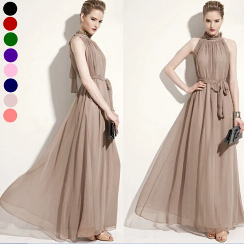 Chiffon plue size Long Dress Sleeveless Halter Elegant Fairy Sexy fashion Party Summer Boho Beach maxi Women Dresses Hang-Neck
Chiffon plue size Long Dress Sleeveless Halter Elegant Fairy Sexy fashion Party Summer Boho Beach maxi Women Dresses Hang-Neck