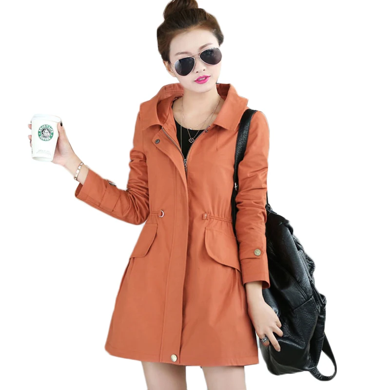 New Spring Autumn Trench Coat Women Causal Long Sleeve Medium Long Hooded Outerwear Plus size 4XL Windbreaker Female Tops AA711
New Spring Autumn Trench Coat Women Causal Long Sleeve Medium Long Hooded Outerwear Plus size 4XL Windbreaker Female Tops AA711