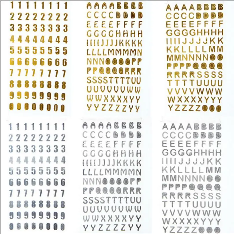1 sheet DIY Silver/Gold Digital Letter Numbers Decoration Self-adhesive Stickers for Scrapbooking/Card Making/Journaling
1 sheet DIY Silver/Gold Digital Letter Numbers Decoration Self-adhesive Stickers for Scrapbooking/Card Making/Journaling