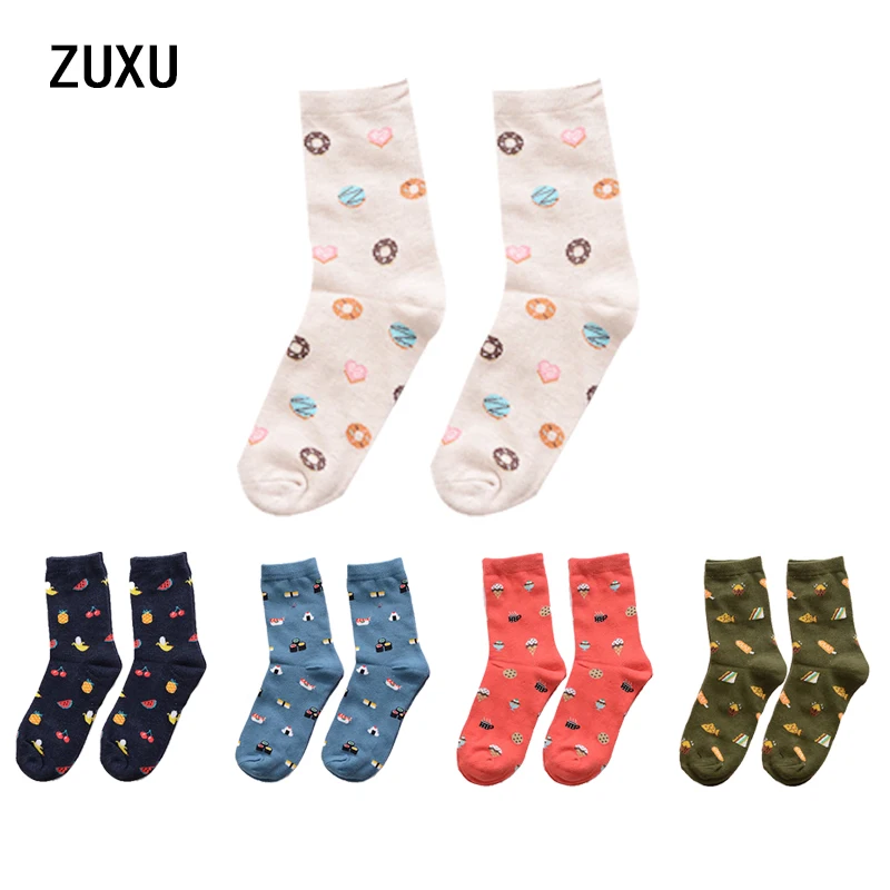 

Winter new fashion Korea creative cartoon life food sushi watermelon male and female short tube cotton socks