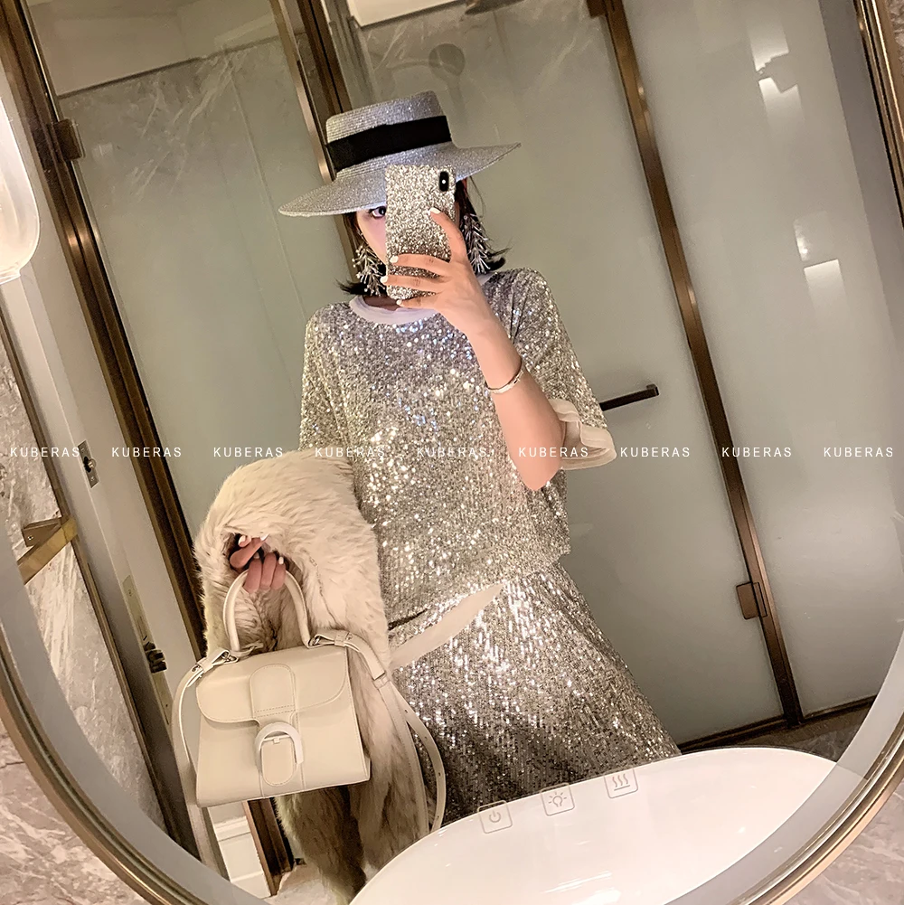 Fashionable royal set brim sparkling sequins chiffon fairy two-piece suit skirt temperament with short slee
Fashionable royal set brim sparkling sequins chiffon fairy two-piece suit skirt temperament with short slee