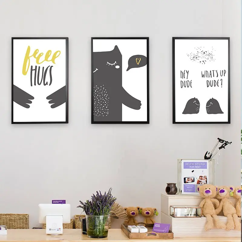 Nordic Style Canvas Painting Cute Cartoon Black White canvas Print painting Wall Pictures for Kids home decor
Nordic Style Canvas Painting Cute Cartoon Black White canvas Print painting Wall Pictures for Kids home decor