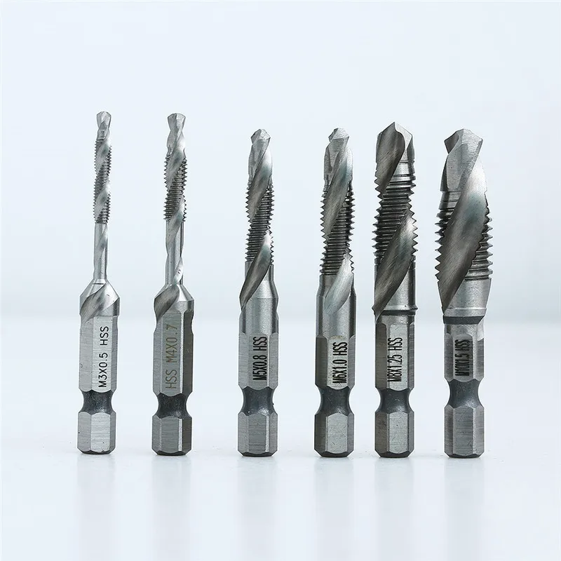6 Pcs Hss Drill Tap Countersink Deburr Set Metric Combination Drill Tap M3-M10 DAYFULI TKDB15B62
6 Pcs Hss Drill Tap Countersink Deburr Set Metric Combination Drill Tap M3-M10 DAYFULI TKDB15B62