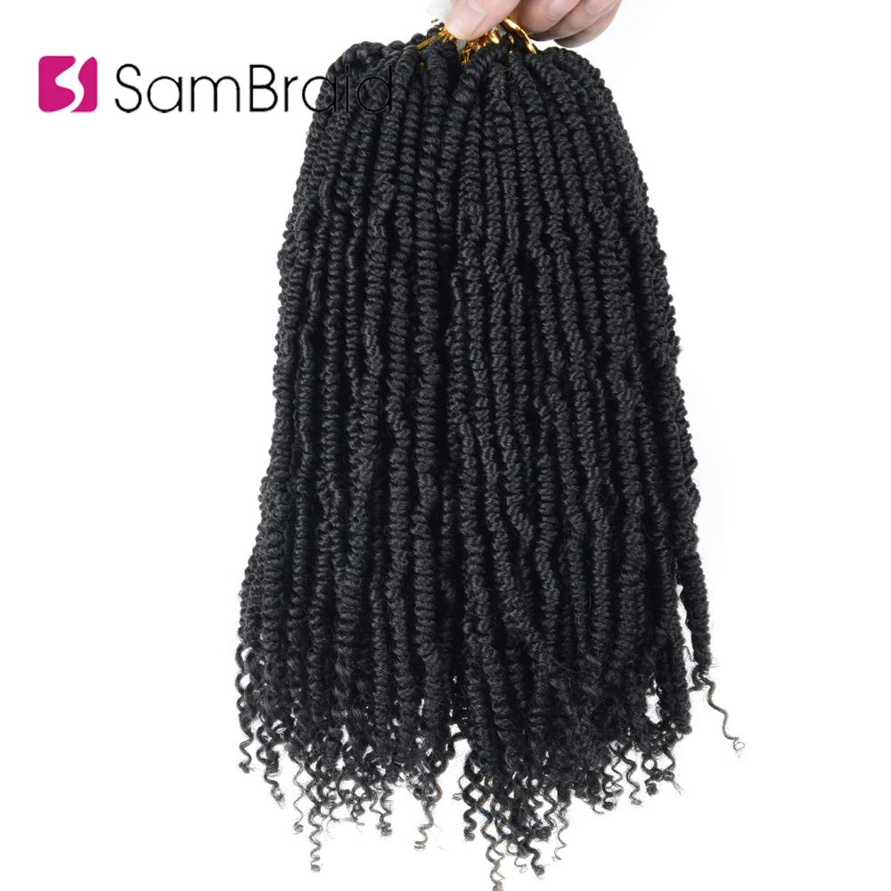 SAMBRAID 14 дюймов 24 пряди/упаковка вязанные крючком косы пружина для волос твист
