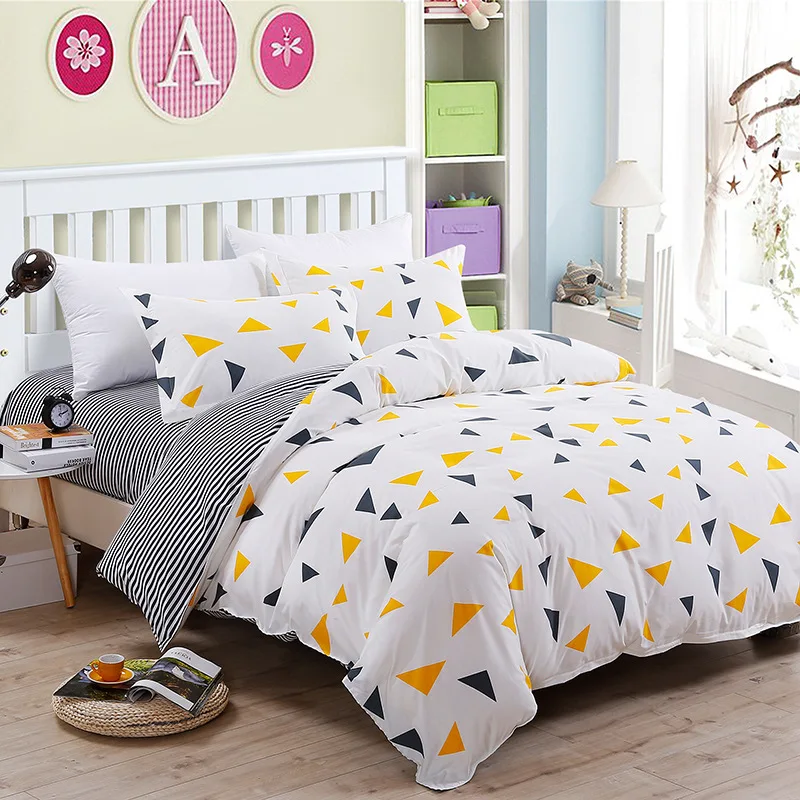 Home Textile Colorful Geometric Triangle Bedding Set 3/4pcs Bed Set Wedding Bedclothes Include Duvet Cover Flat Sheet Pillowcase
Home Textile Colorful Geometric Triangle Bedding Set 3/4pcs Bed Set Wedding Bedclothes Include Duvet Cover Flat Sheet Pillowcase