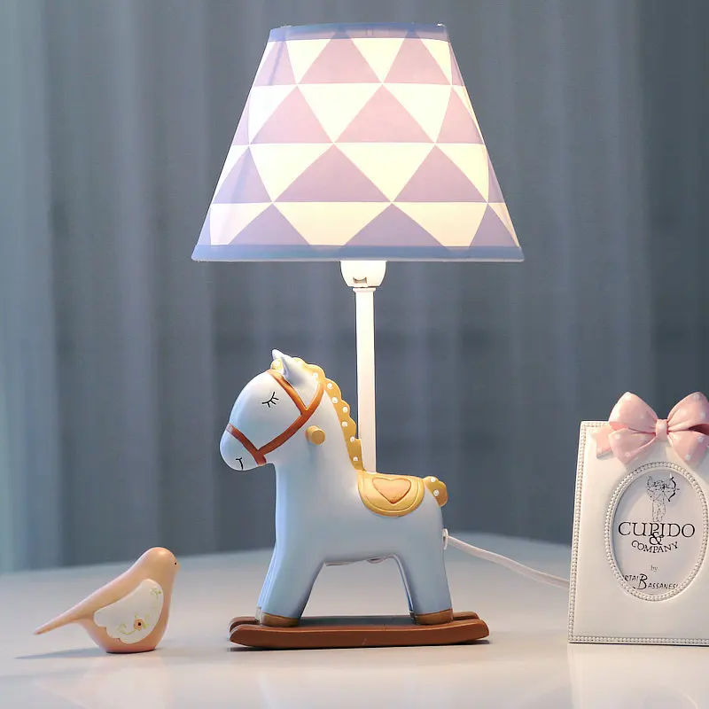 Фото Pony Adjustable Led Table Lamp Bedroom Bedside Warm Romantic Creative Children Room Lovely Birthday Gift 80-265V N1472 | Лампы и