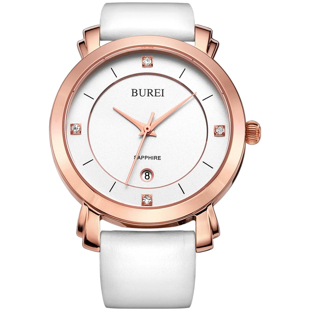 BUREI Elegant Ladies Sapphire Crystal Genuine Leather Strap Quartz Watch Waterproof Women Wristwatch With Premiums Package 3016
BUREI Elegant Ladies Sapphire Crystal Genuine Leather Strap Quartz Watch Waterproof Women Wristwatch With Premiums Package 3016